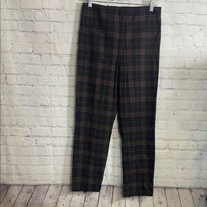 Ardene Fitted Straight Leg Dark Plaid High Rise Dress Pants Size: Large